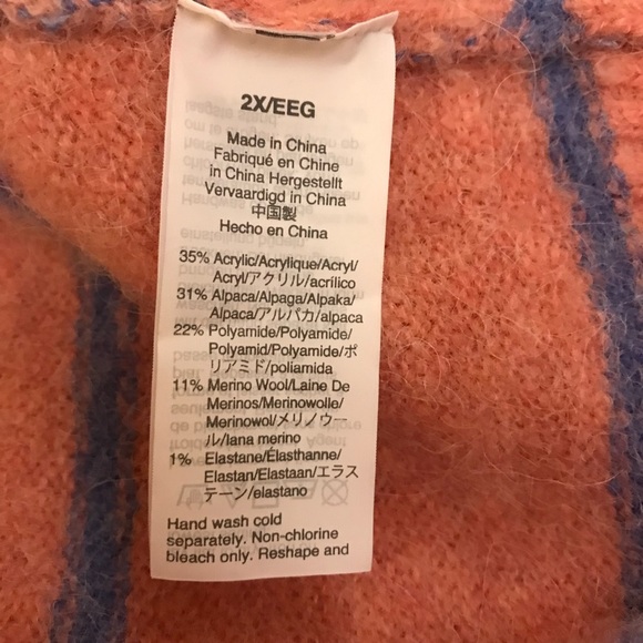 JCrew Alpaca Crewneck Sweater Stripe Heather Rose - Picture 6 of 6